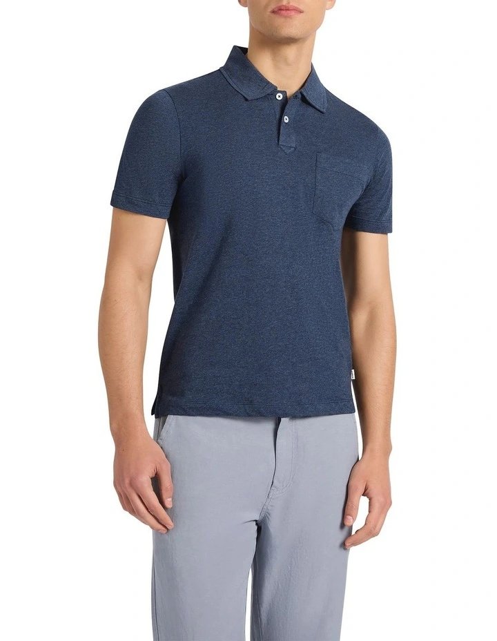 Barnie Cotton Polo in Navy image 2
