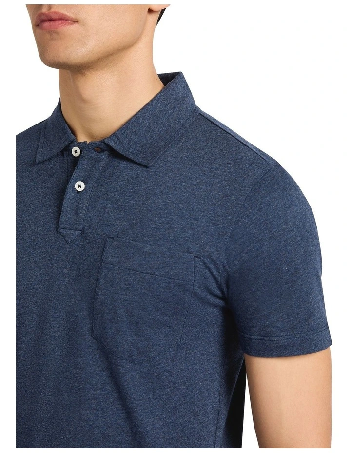 Barnie Cotton Polo in Navy image 3