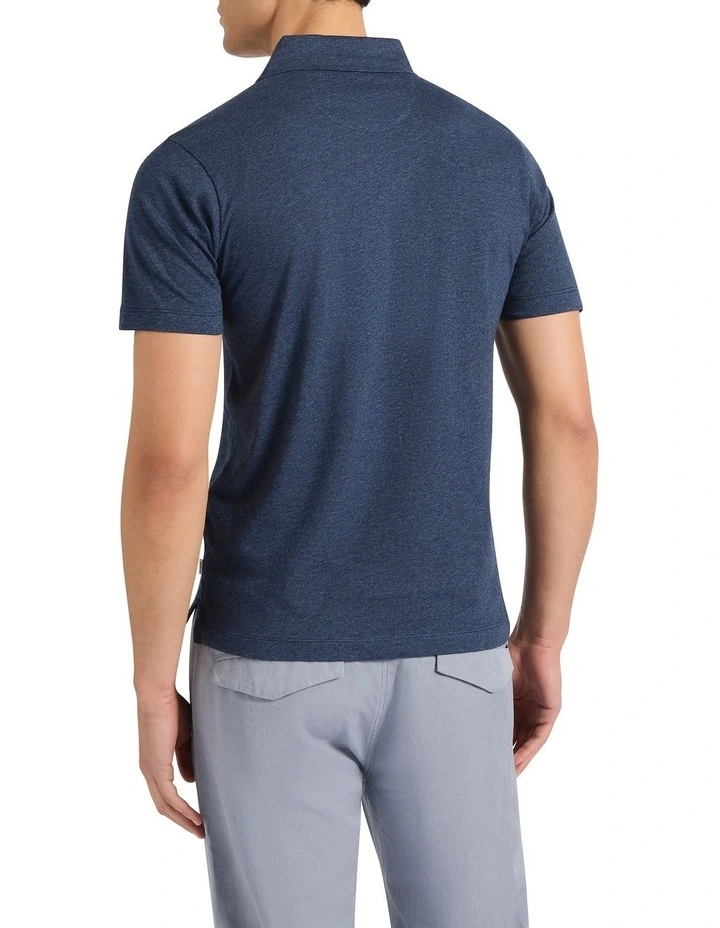 Barnie Cotton Polo in Navy image 4