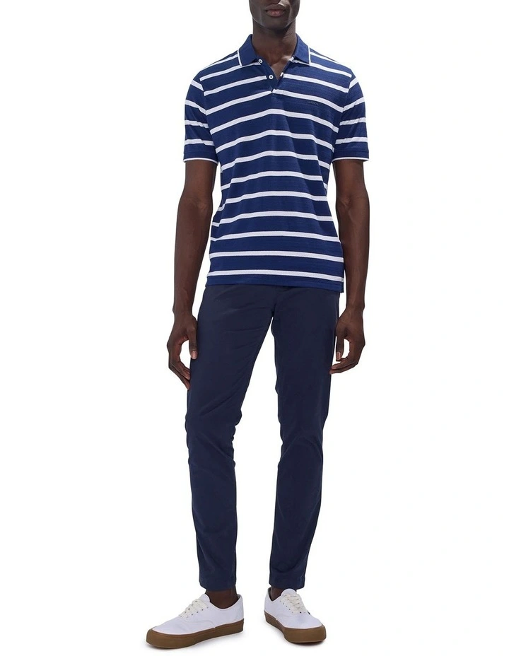 Crawford Stripe Polo in Navy image 2