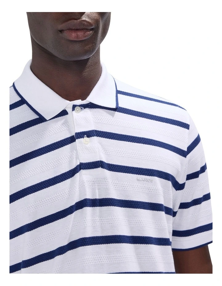 Crawford Stripe Polo in White Stripe image 3