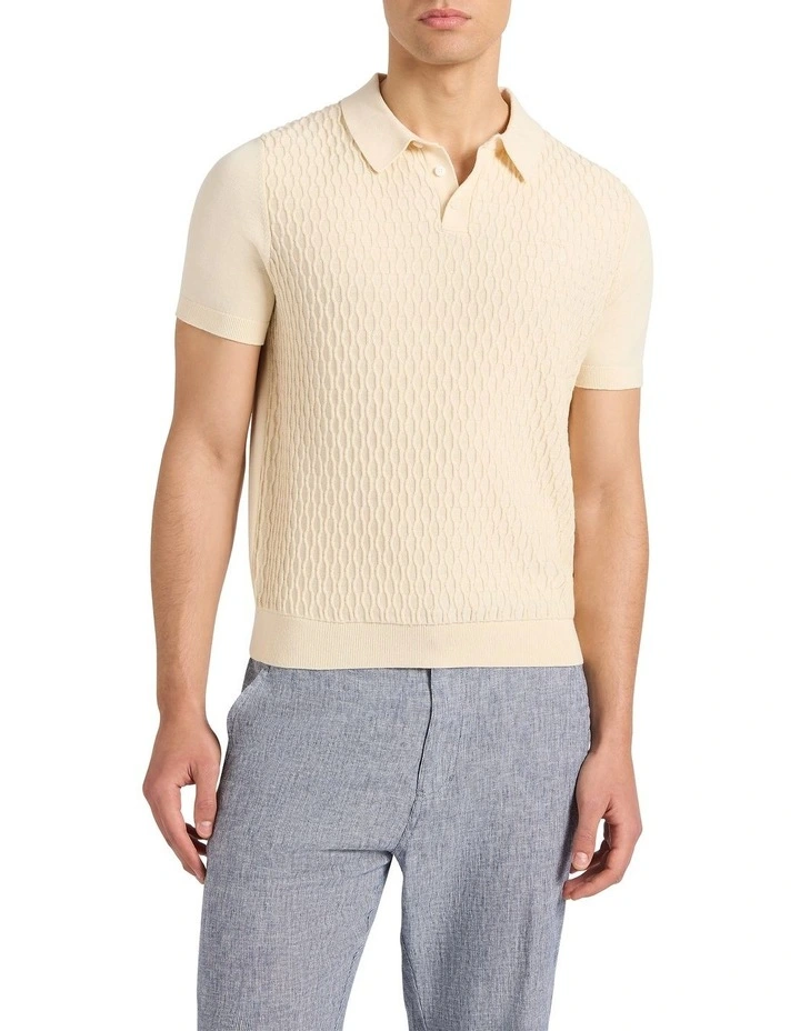 Lucas Cotton Knit Polo in Boulder image 2