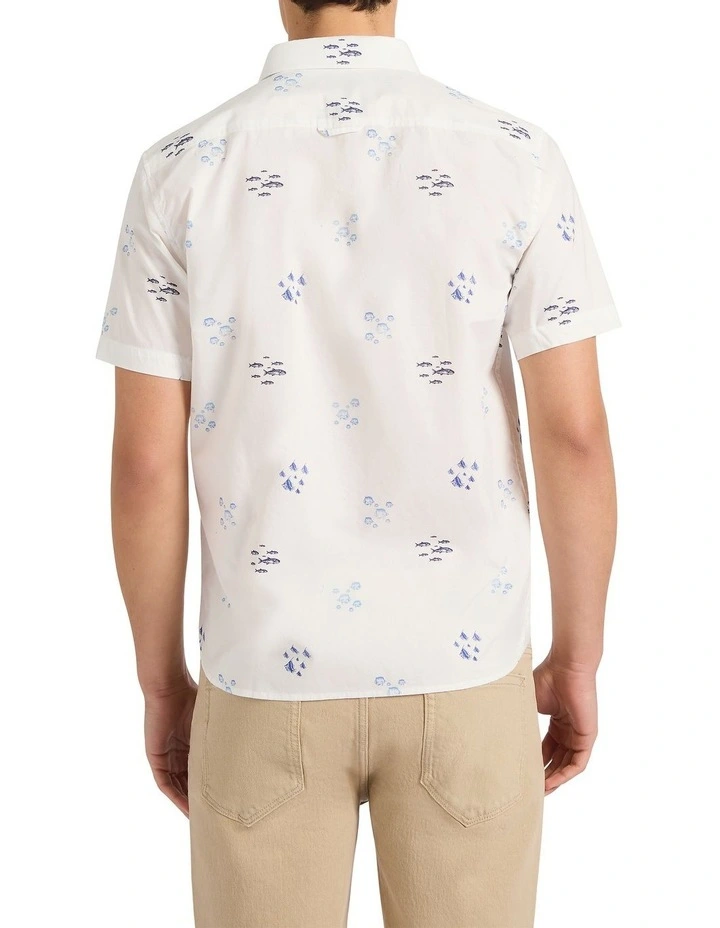 Walter Cotton Shirt in White Multi image 4