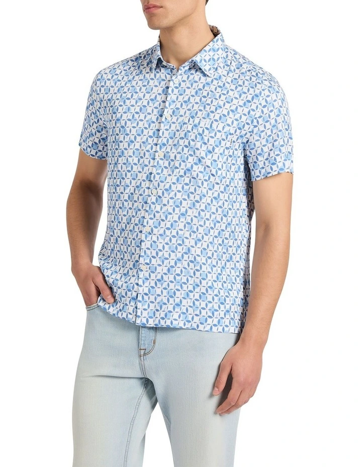 William Viscose Shirt in Blue Multi image 2