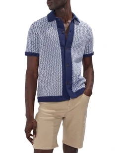 The Chronicle Jersey Shirt in Navy Multi
