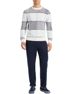Collins Cotton Check Knitwear in Blue Multi