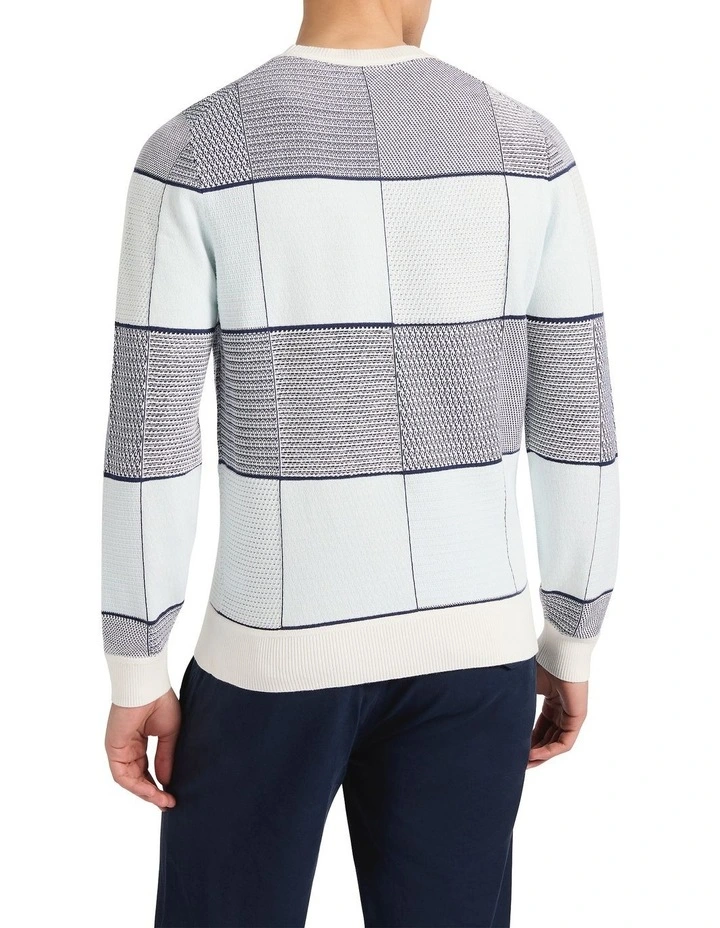 Collins Cotton Check Knitwear in Blue Multi image 4