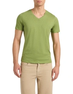 Marle Arnie V Neck in Leaf Green