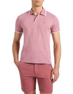 Watson Cotton Jacquard Polo in Deco Rose