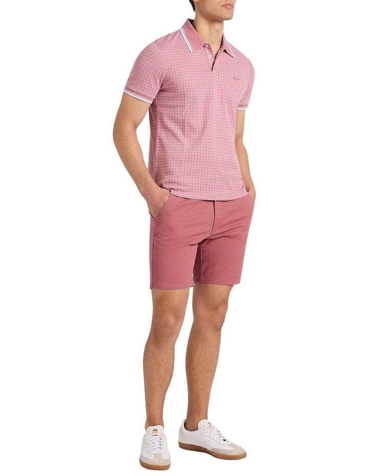 Watson Cotton Jacquard Polo in Deco Rose image 2