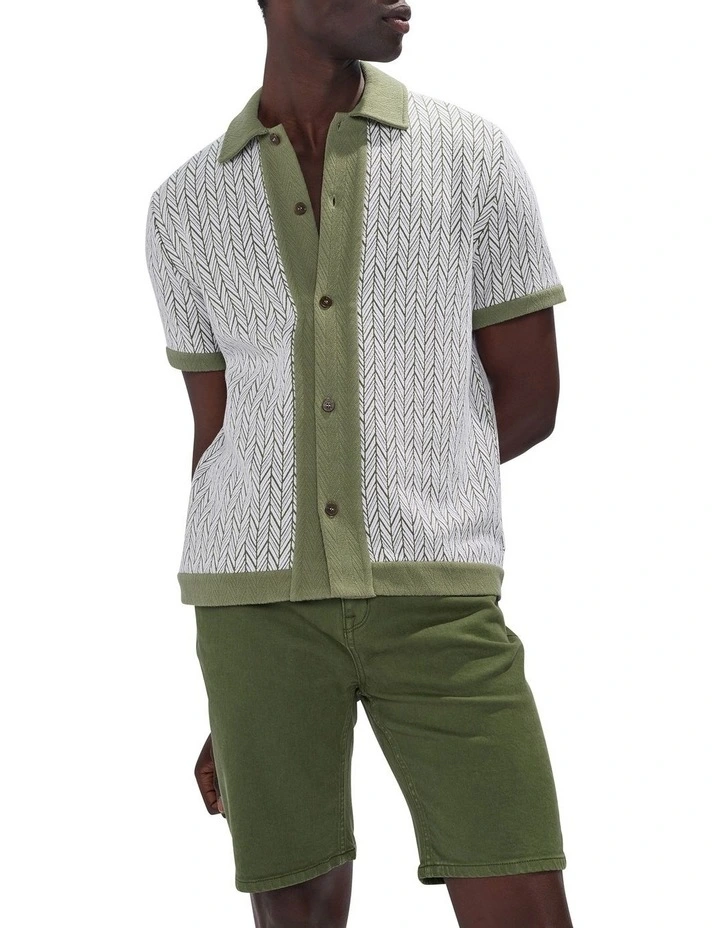 The Chronicle Jersey Shirt in Green Multi image 1