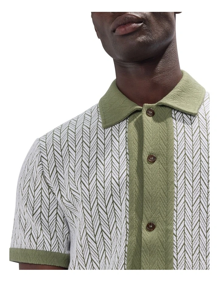 The Chronicle Jersey Shirt in Green Multi image 3
