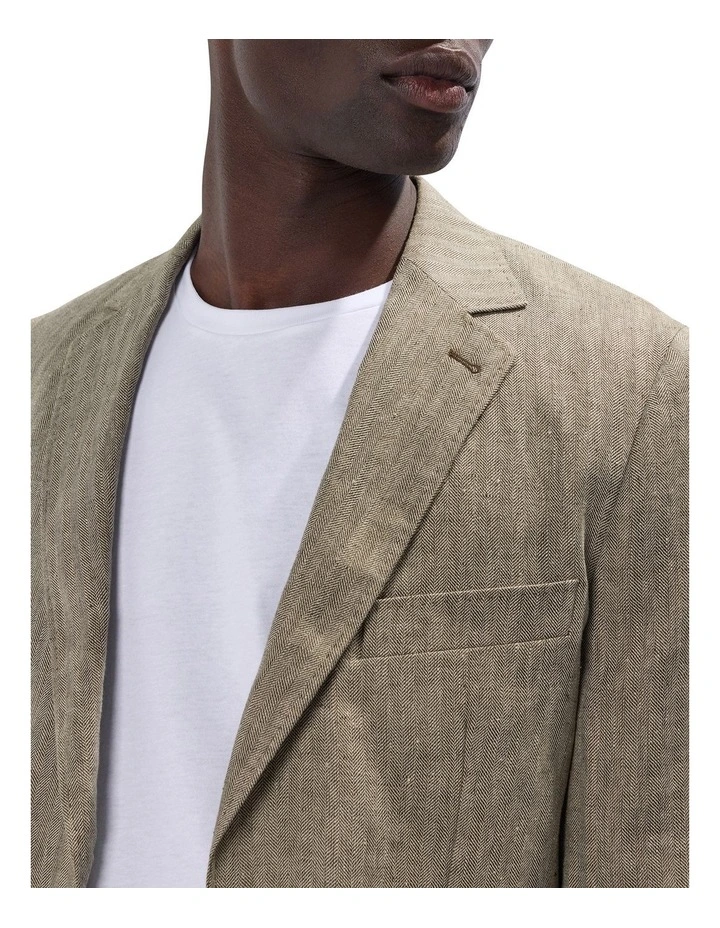 Lestrade Linen Blazer in Olivine Green image 3