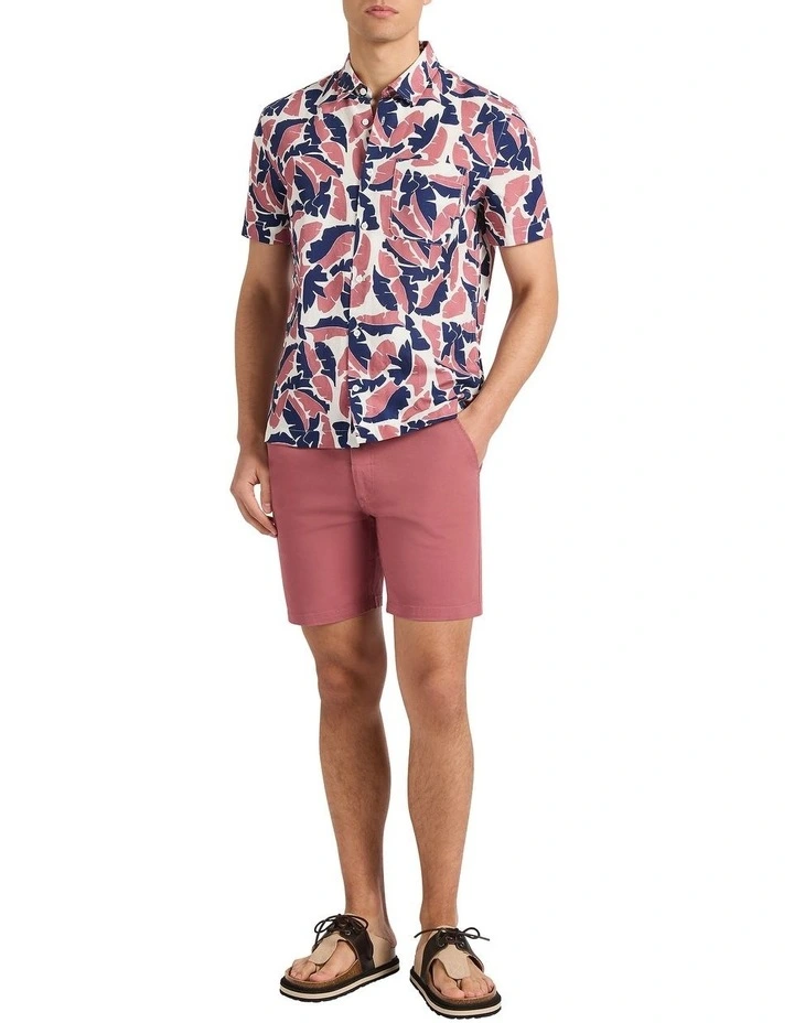 Identity Leaf Linen Mix Shirt in Navy Multi image 2
