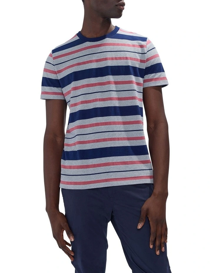 Alder Stripe Tee in Navy Stripe image 1