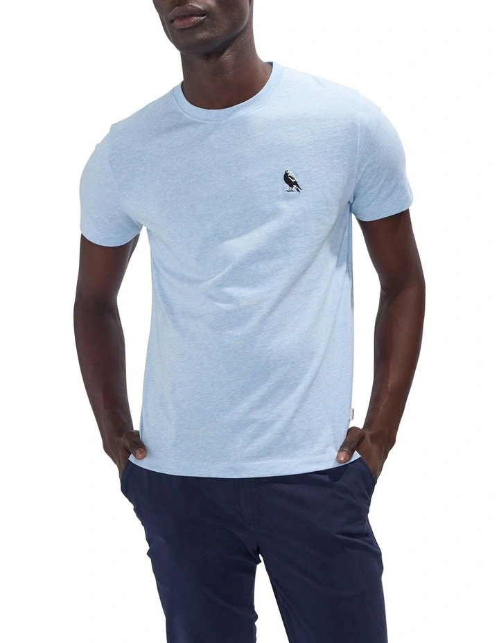 Swooper Dooper Emb Tee in Sky Melange image 1