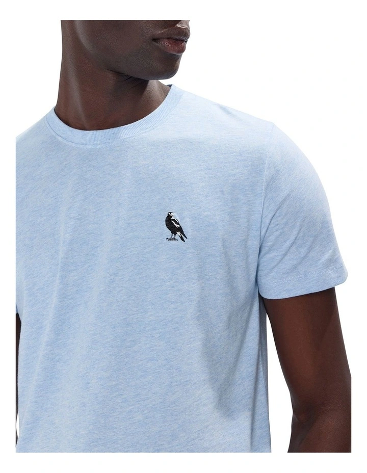 Swooper Dooper Emb Tee in Sky Melange image 3