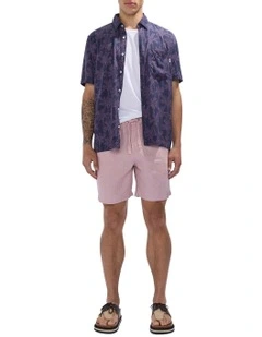 George Linen Short in Musk Pink