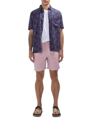 George Linen Short in Musk Pink