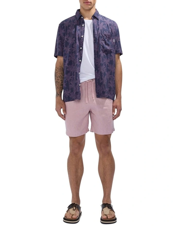 George Linen Short in Musk Pink image 1