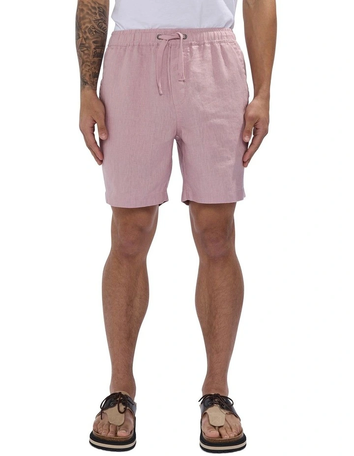George Linen Short in Musk Pink image 2