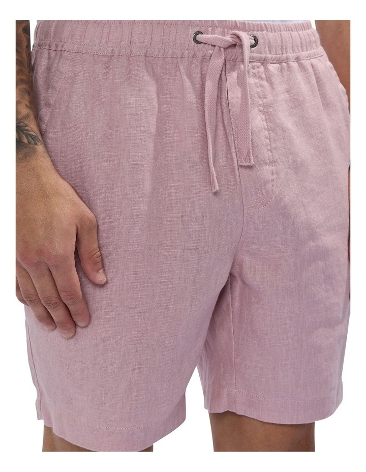 George Linen Short in Musk Pink image 3