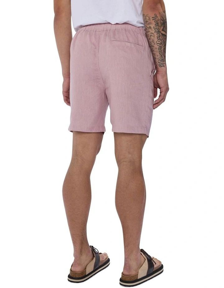 George Linen Short in Musk Pink image 4