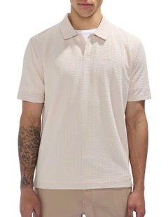 Andrew Textured Polo in Pumice Grey