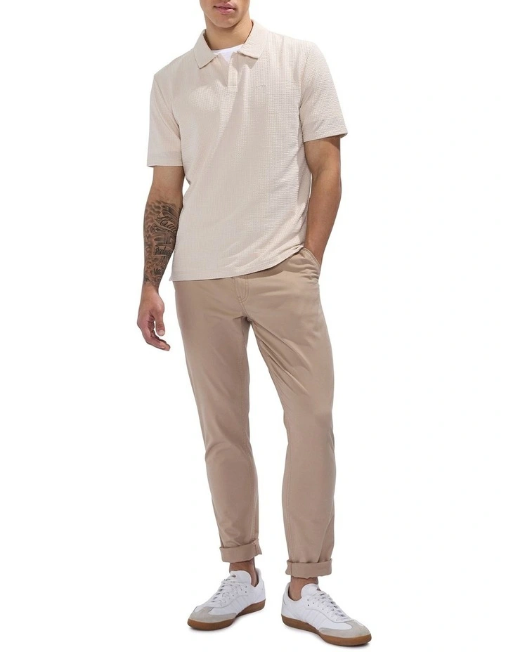 Andrew Textured Polo in Pumice Grey image 2
