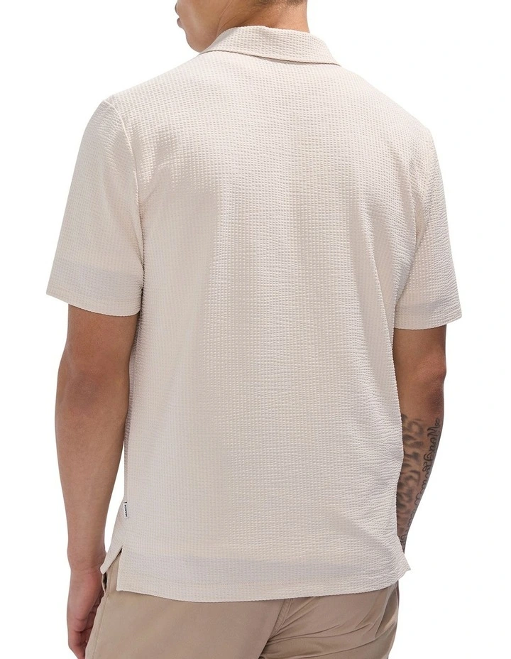 Andrew Textured Polo in Pumice Grey image 4