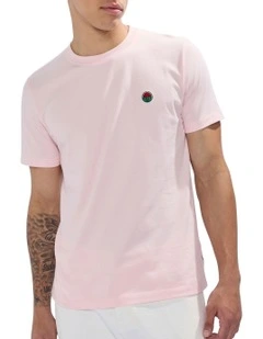 Watermelon Sugar Embroidered Tee in Soft Pink