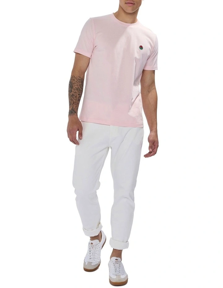 Watermelon Sugar Embroidered Tee in Soft Pink image 2