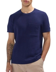 Peralta Knit Tee in Navy