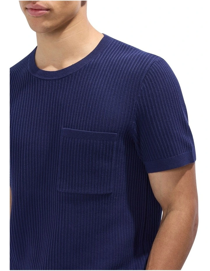 Peralta Knit Tee in Navy image 3