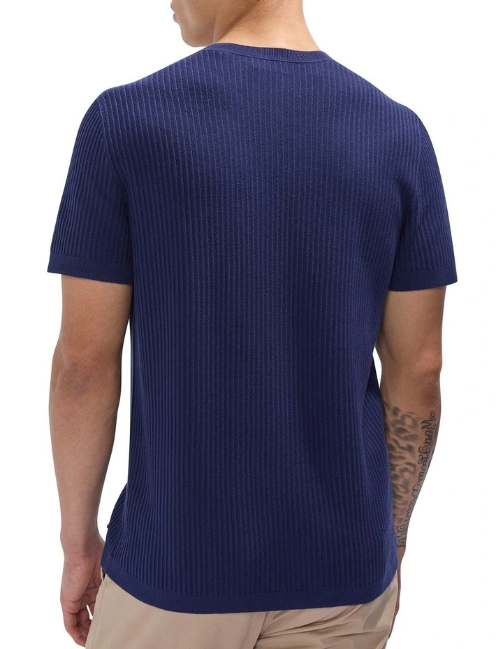 Peralta Knit Tee in Navy image 4