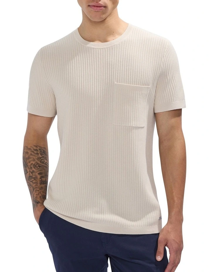 Peralta Knit Tee in Pumice Grey image 1