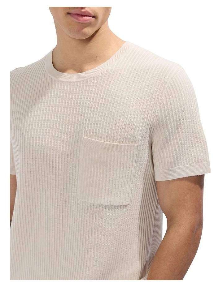 Peralta Knit Tee in Pumice Grey image 3