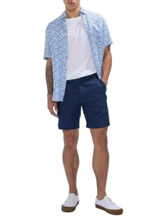 Mickey Linen Short in Navy