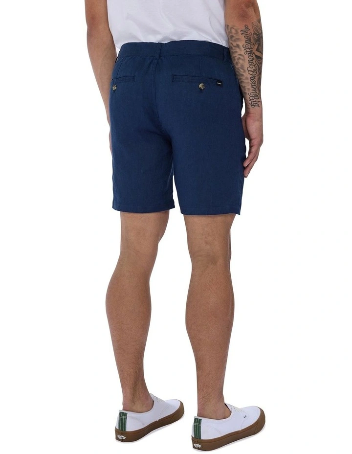 Mickey Linen Short in Navy image 4