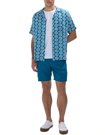 Mickey Linen Short in Dark Teal