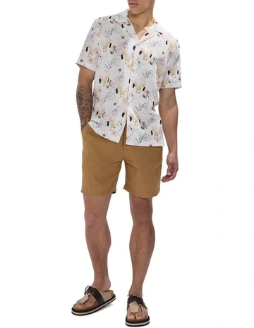 George Linen Short in Cinnamon