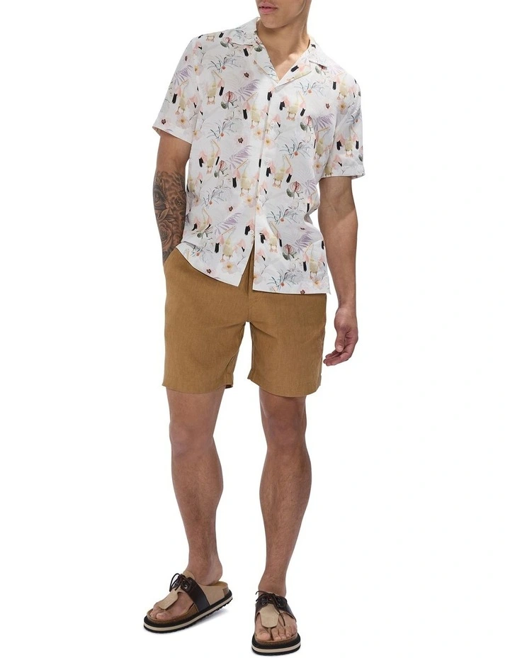George Linen Short in Cinnamon image 1