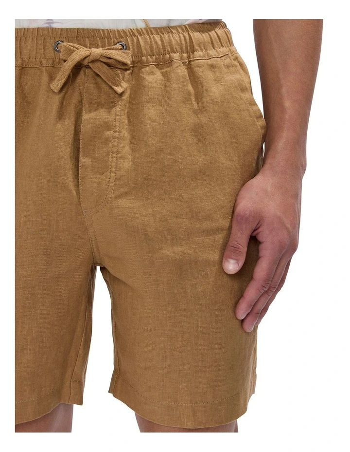 George Linen Short in Cinnamon image 3