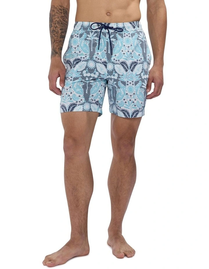 Been A Tile Swim Short in Blue Multi image 2