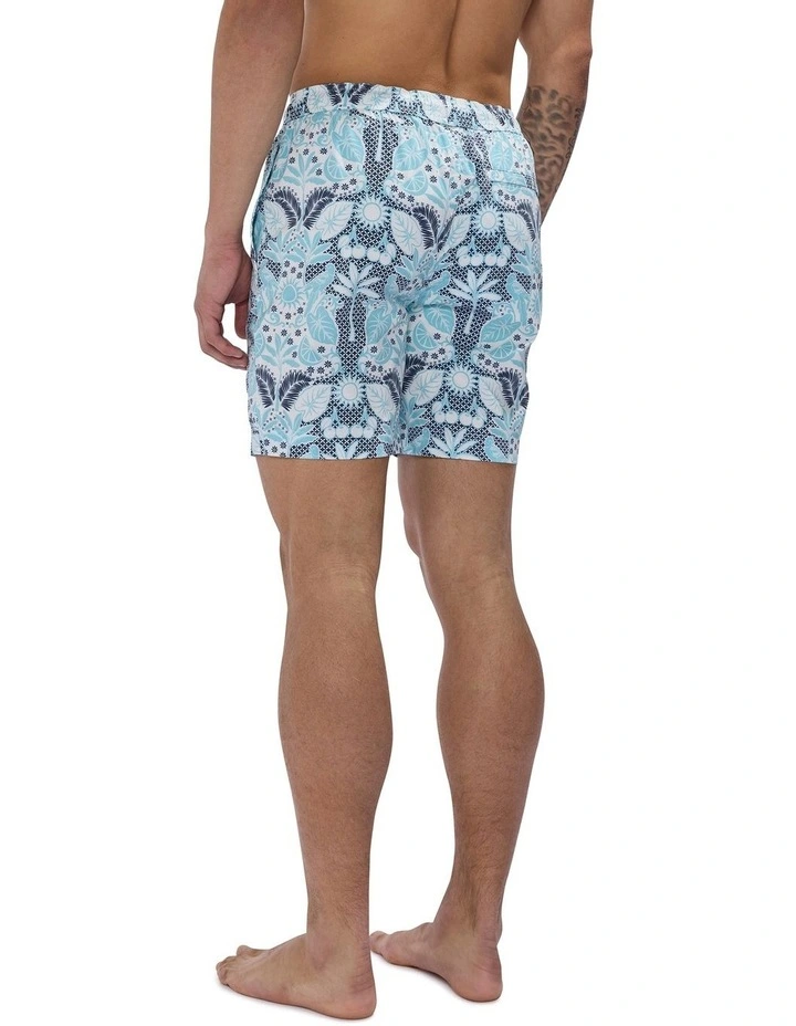 Been A Tile Swim Short in Blue Multi image 4