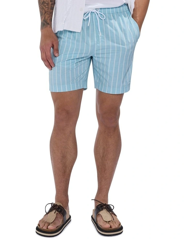 Brad Stripe Swim Short in Blue image 2