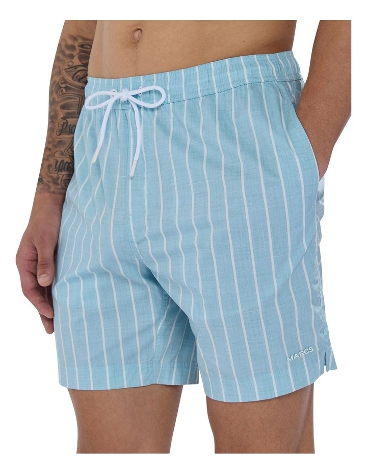 Brad Stripe Swim Short in Blue image 3