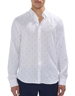 Bodhi Linen Shirt in White Multi