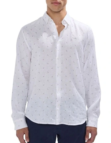 Bodhi Linen Shirt in White Multi