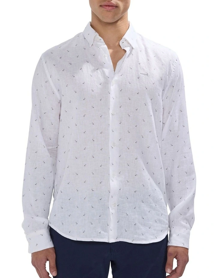Bodhi Linen Shirt in White Multi image 1
